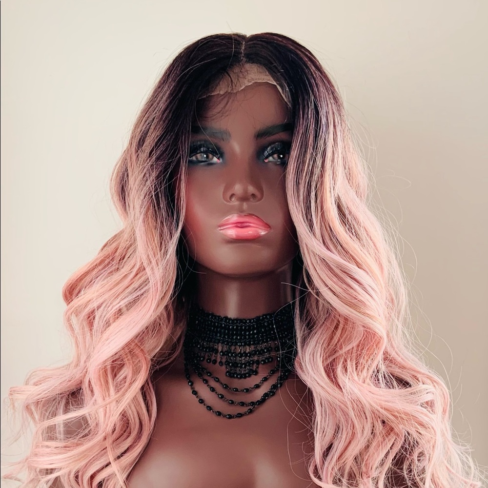 Pretty Ombre Pink Premium Fiber 4x4 Lace Front Wig - Premium Fiber - NWT!